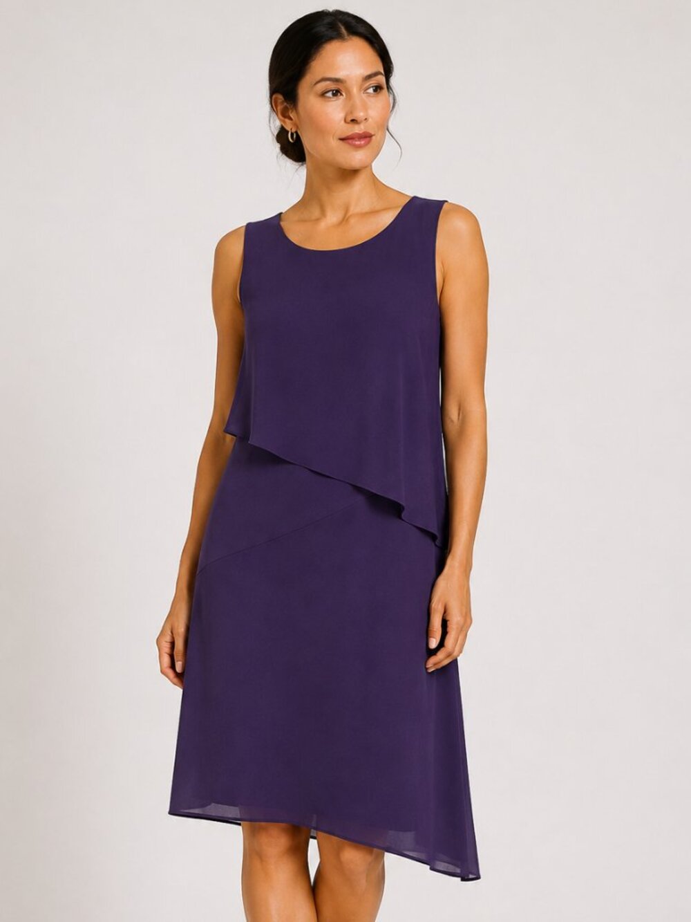Reiss Aya Purple Asymmetrical Sleeveless Dress, Size 8